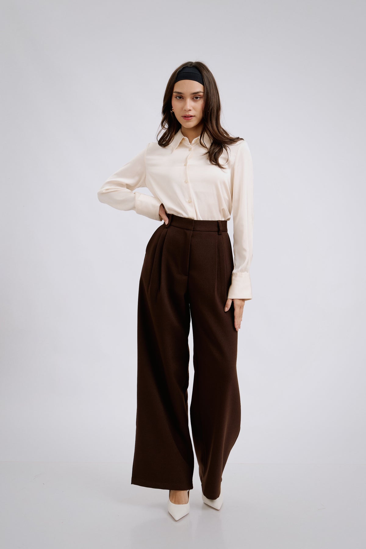 Pantalón de sastre marrón oscuro
