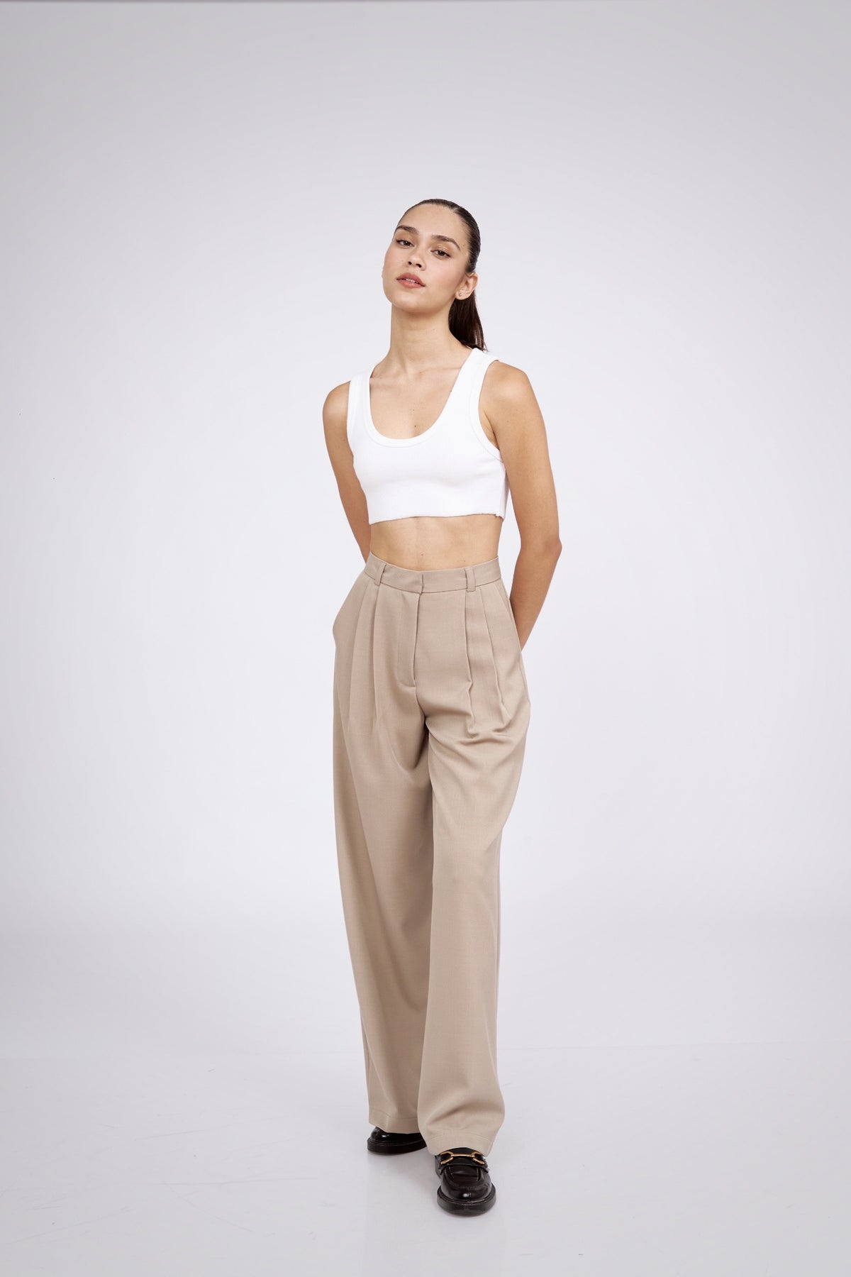 Pantalón de sastre beige medio