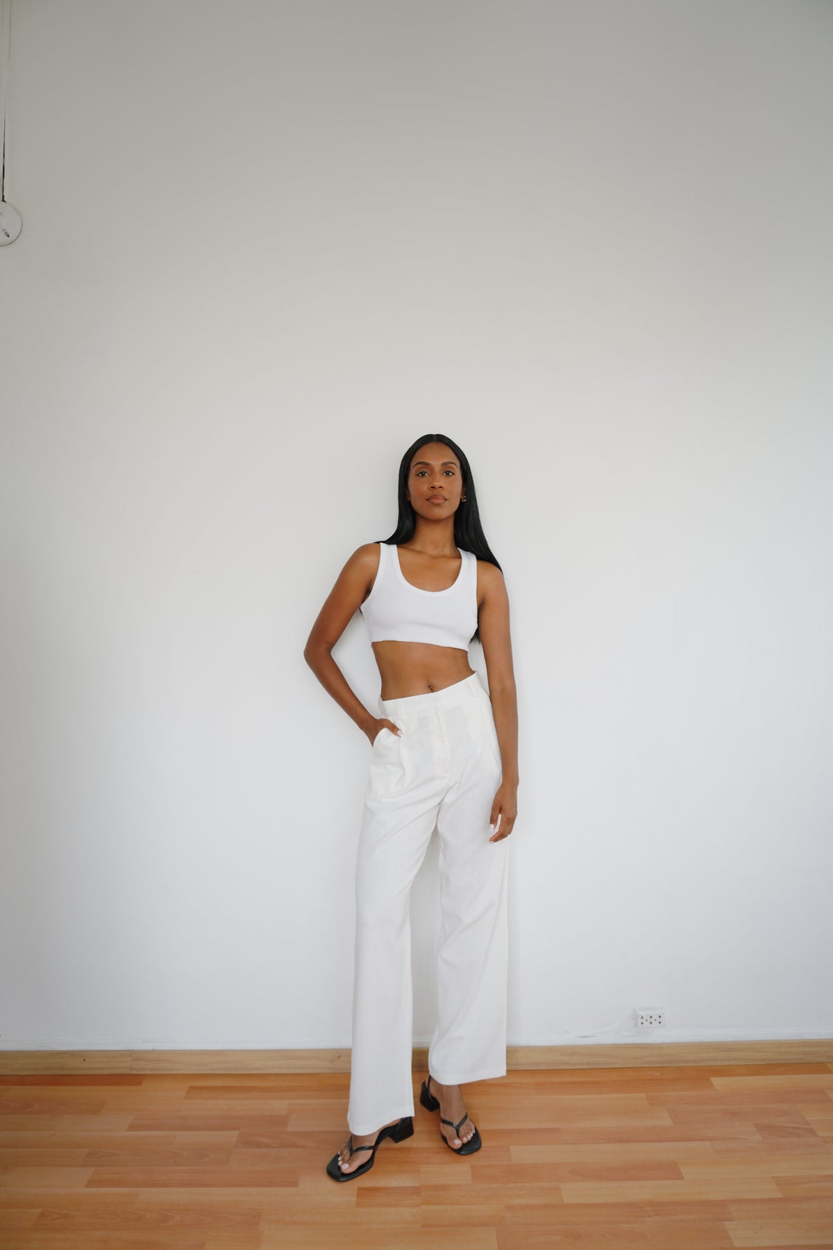 Pantalón Naomi lino perla