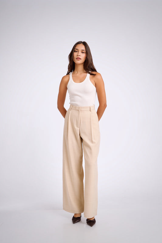 Pantalón de sastre avena - 1 pinza