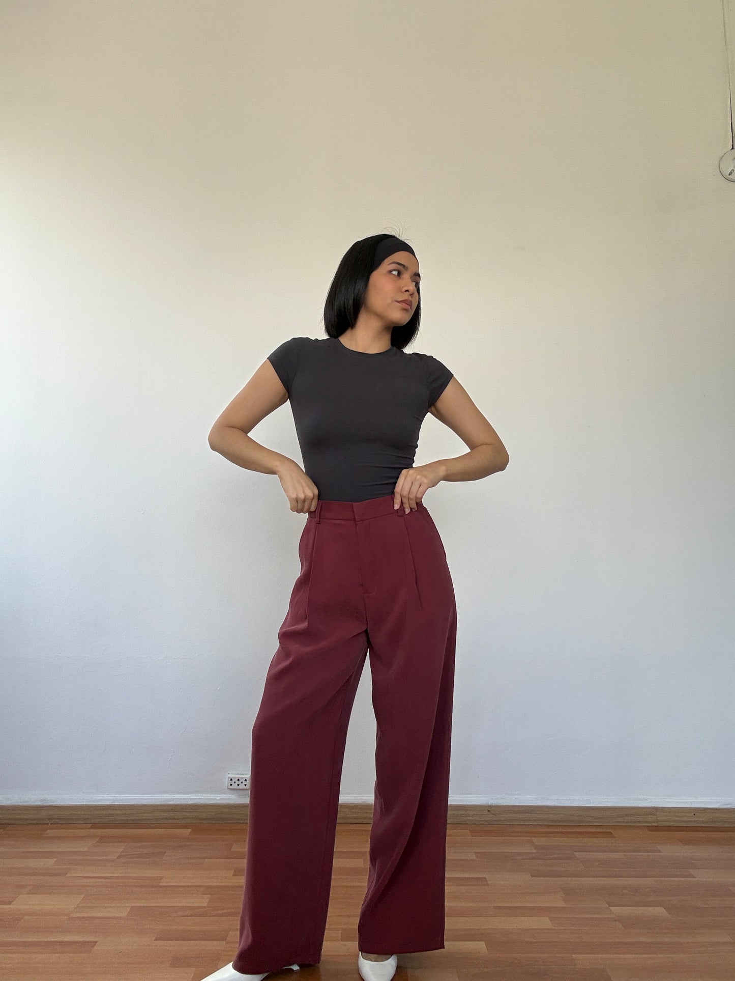 Pantalón fluido palo rosa