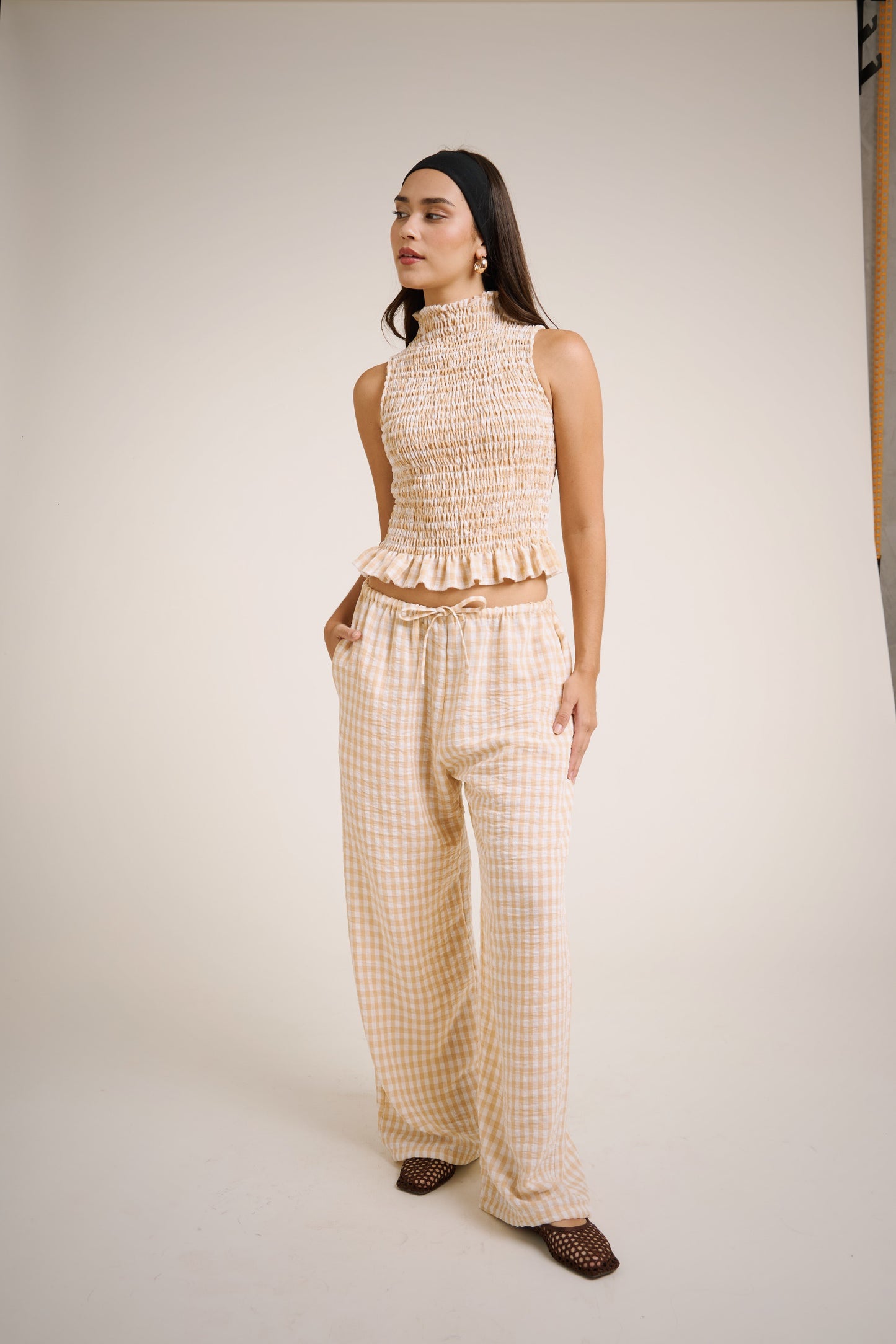 Pantalón Clara vichy amarillo