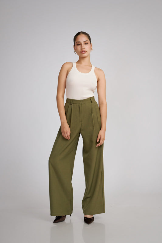 Pantalón de sastre verde oliva
