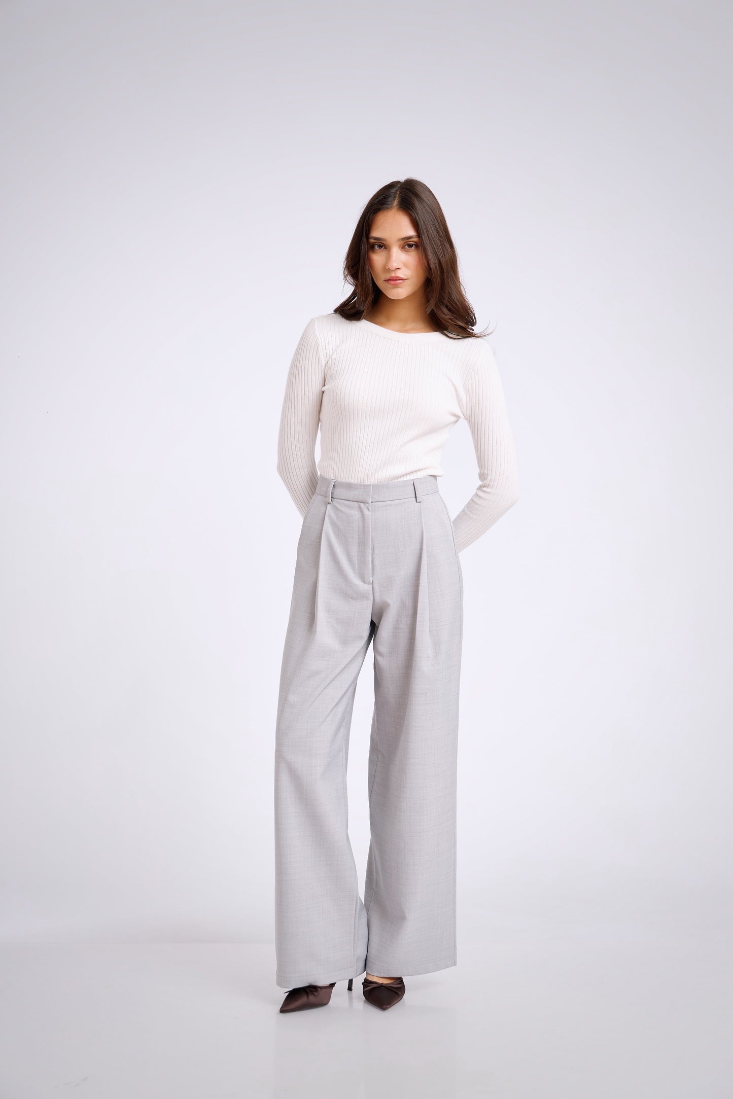 Pantalón de sastre plata - 1 pinza
