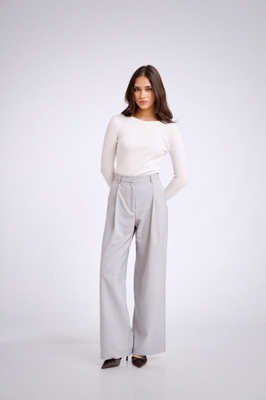 Pantalón de sastre plata - 1 pinza