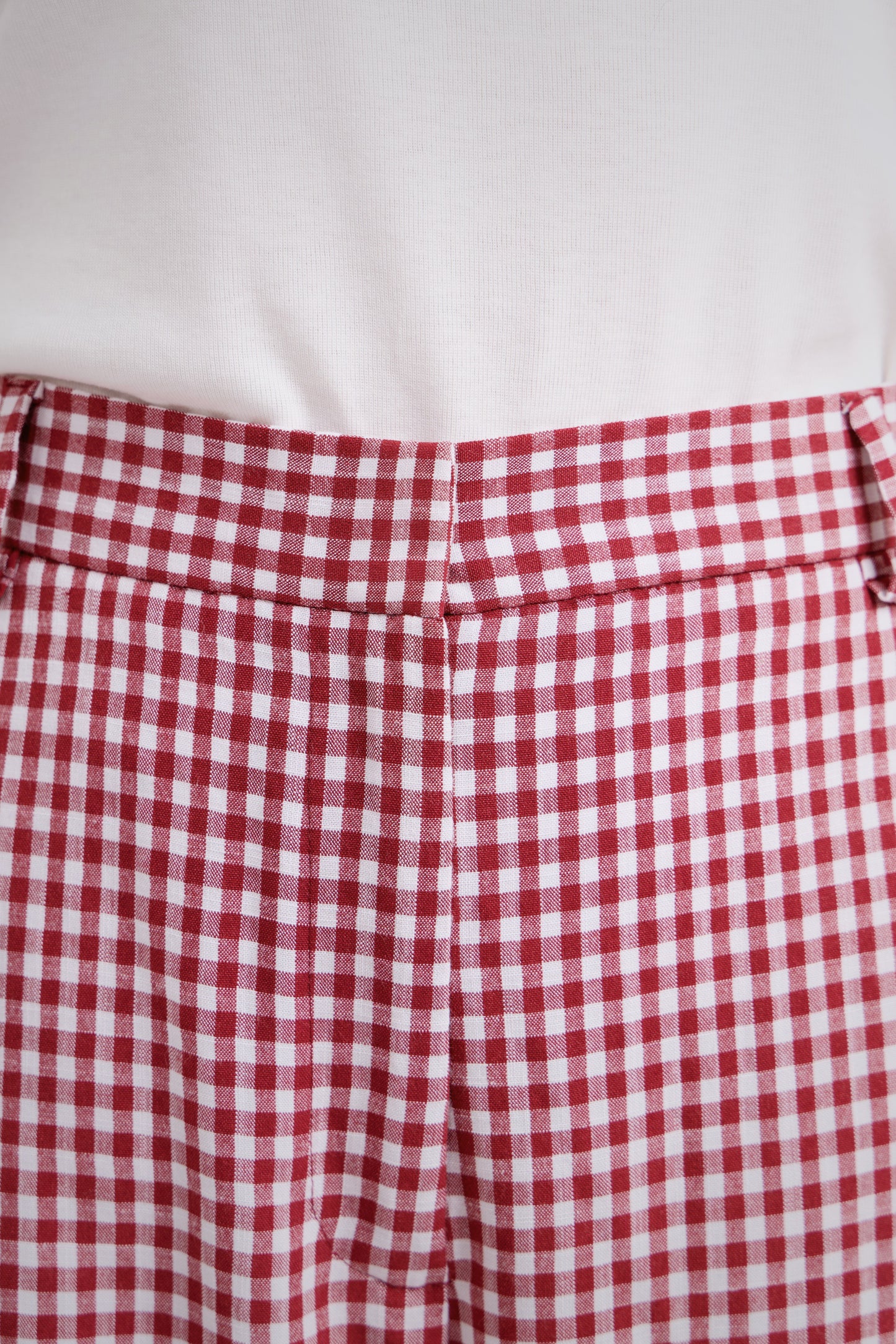 Pantalón clásico vichy rojo