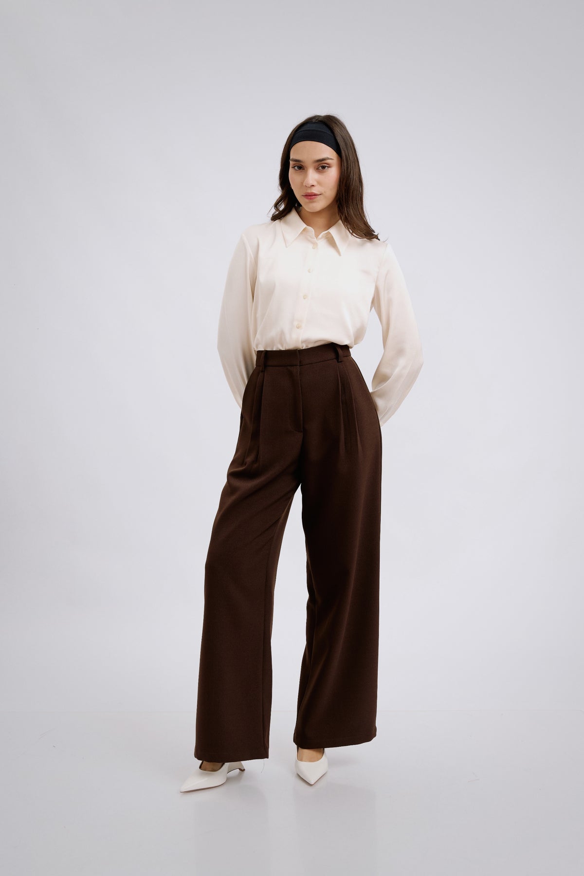 Pantalón de sastre marrón oscuro