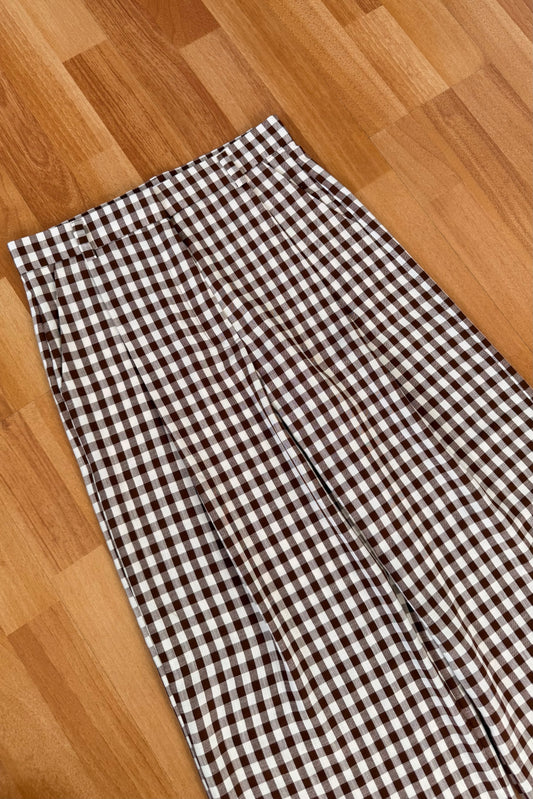 Pantalón vichy marrón - PRE VENTA