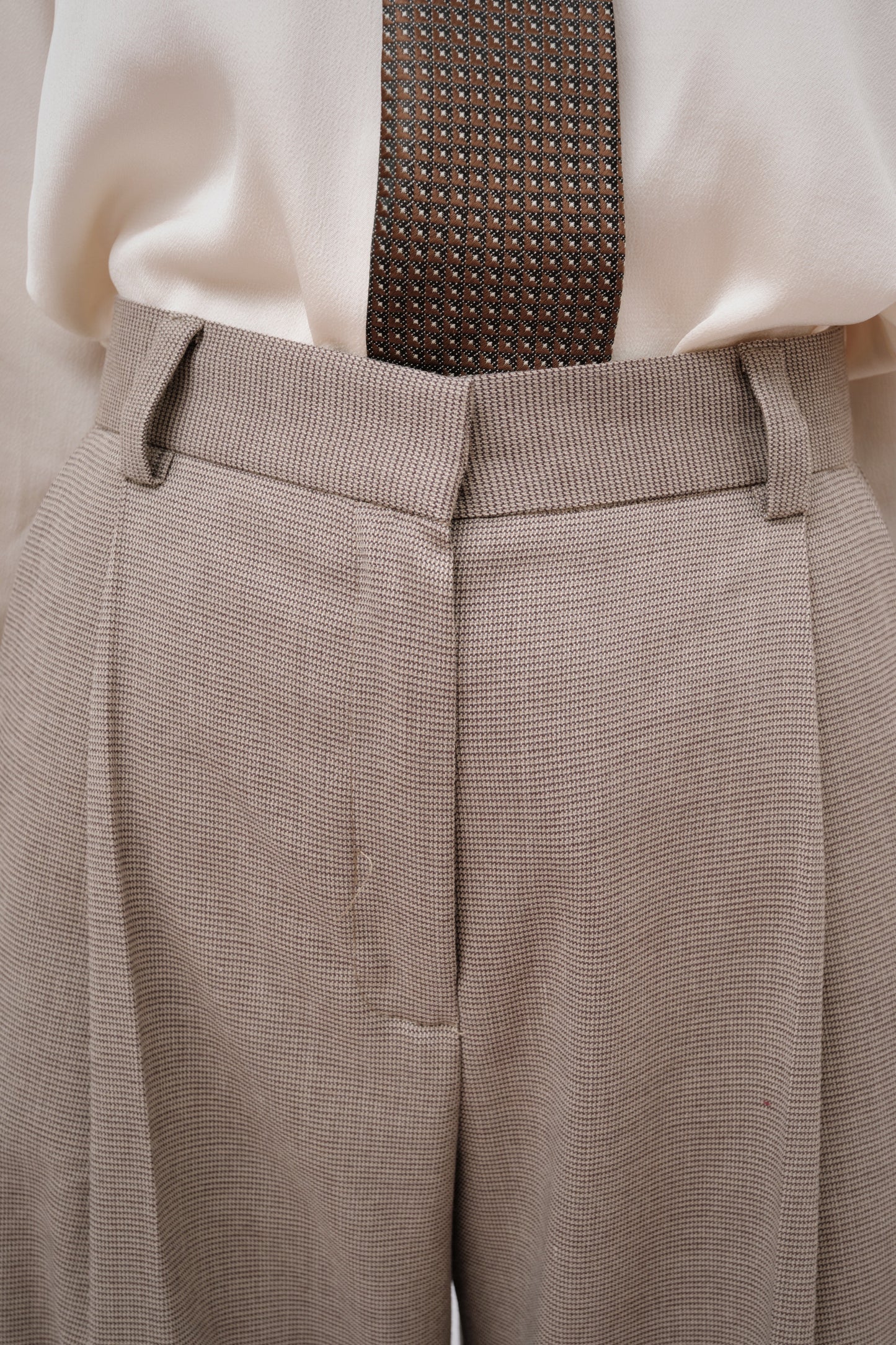 Pantalón jaspeado gris/beige