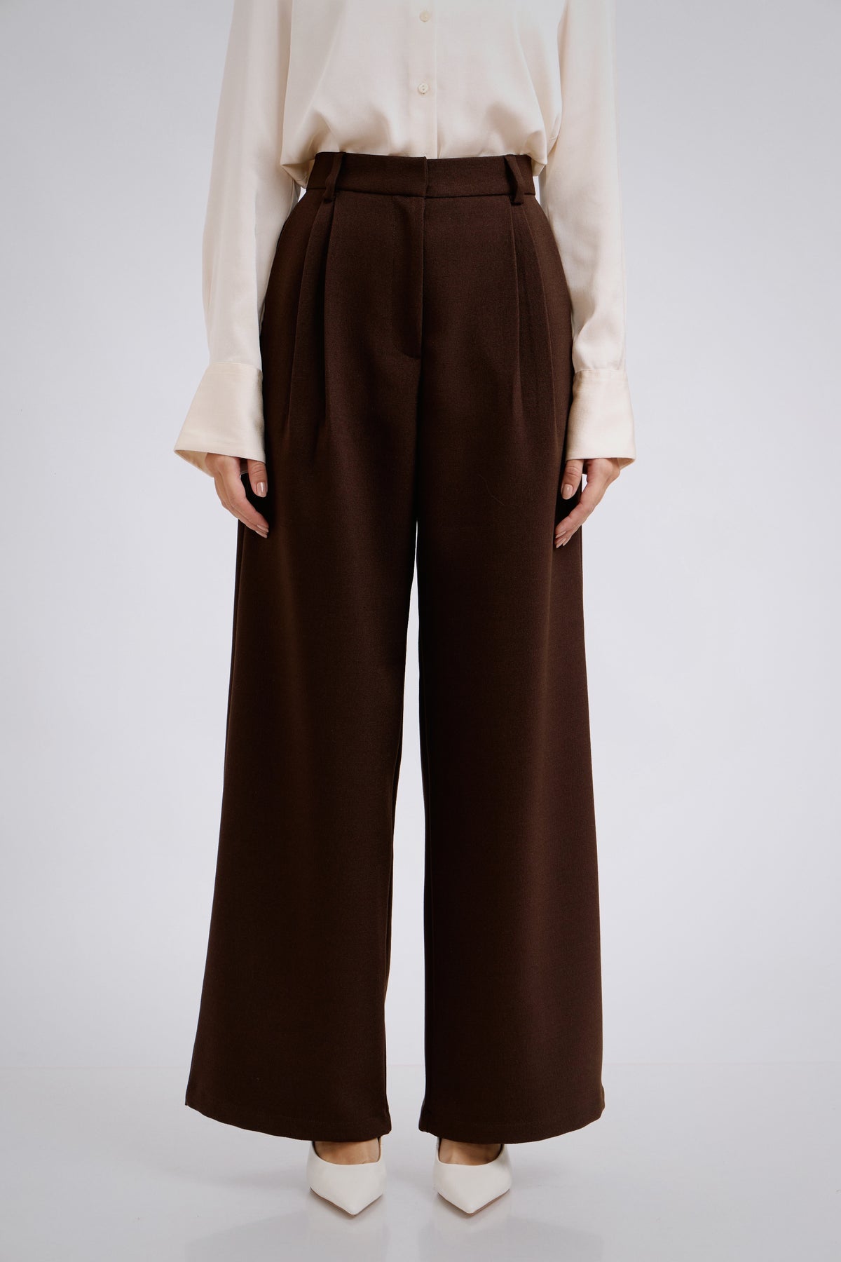 Pantalón de sastre marrón oscuro