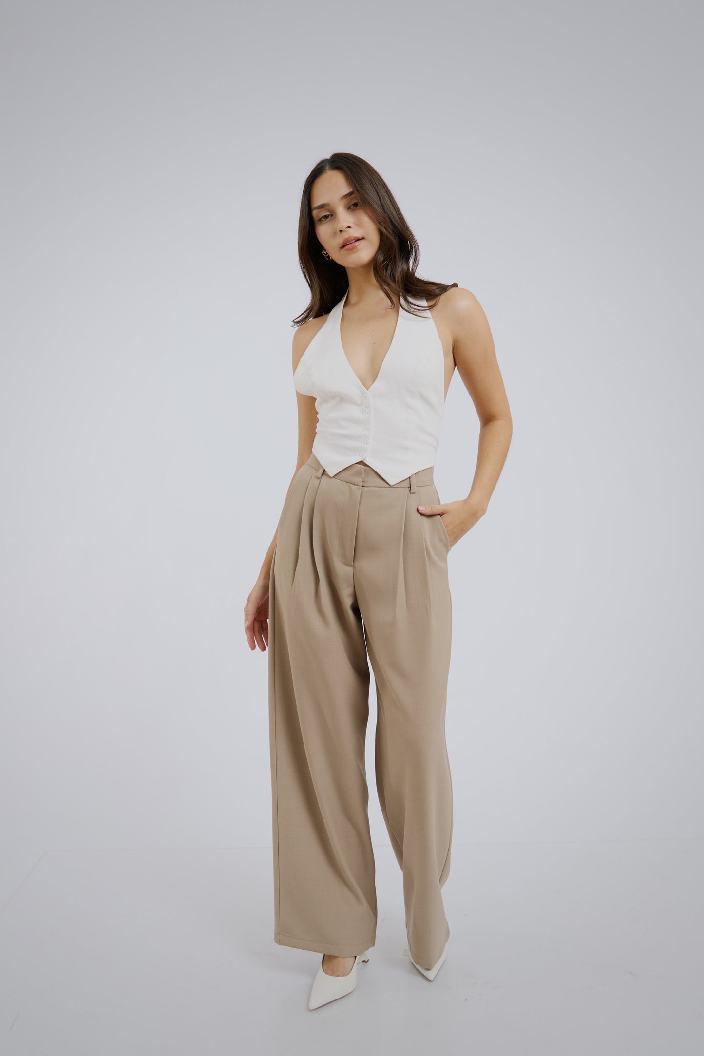 Pantalón de sastre arena
