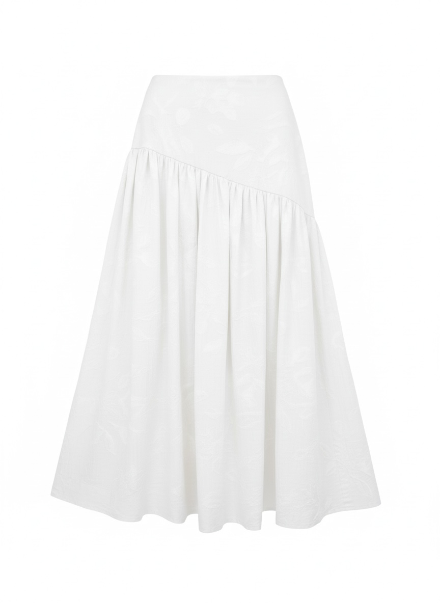 Falda asimetrica camelia perla- pre venta